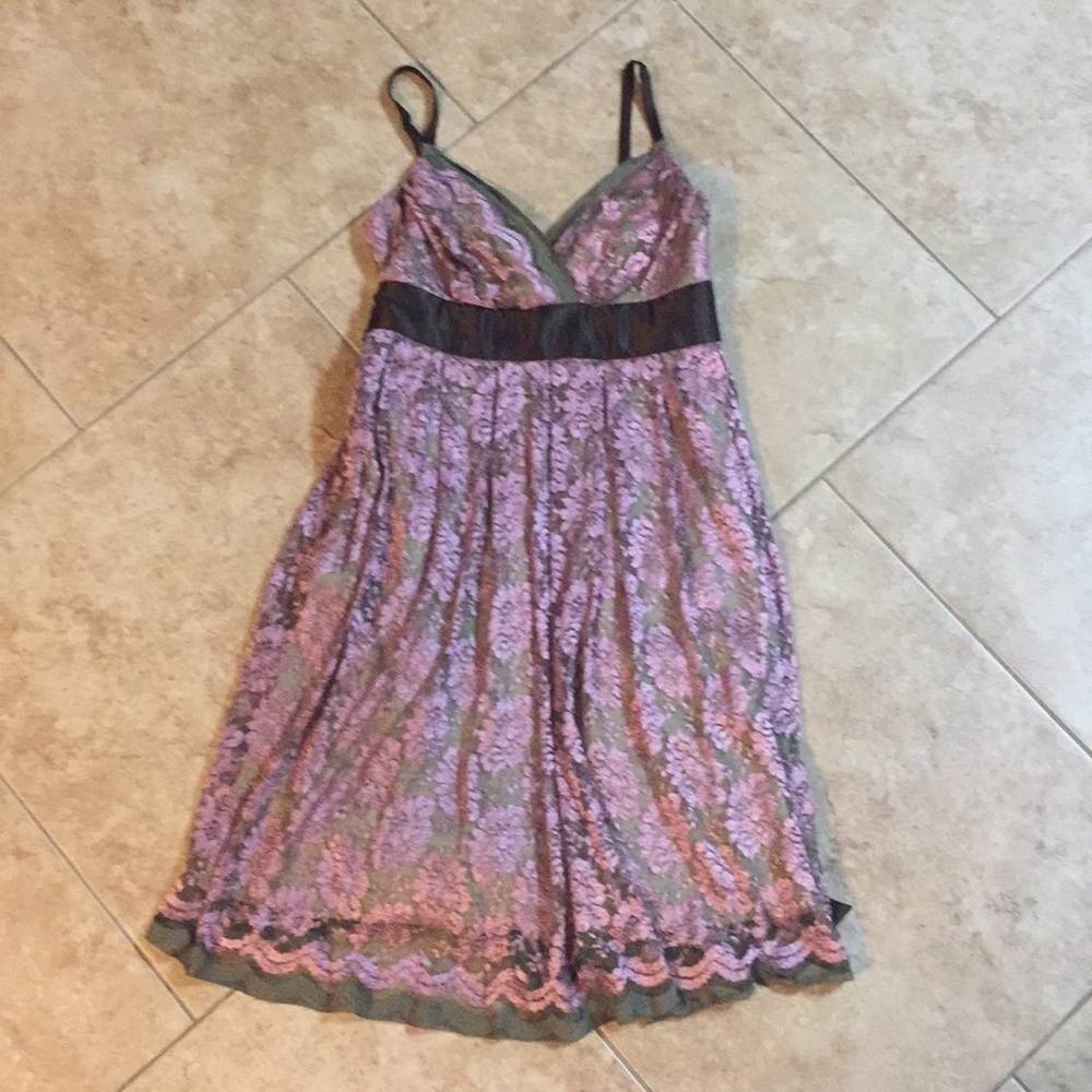 Lacy pink and green dress